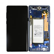 OLED Screen Digitizer Assembly with Frame for Samsung Galaxy Note 9 N960 (Service Pack-New with Battery)-Ocean Blue