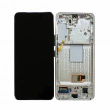 OLED Screen Digitizer Assembly with Frame for Samsung Galaxy S22 5G (Refurbished)-Phantom White