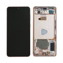 OLED Screen Digitizer Assembly with Frame for Samsung Galaxy S21 Plus 5G G996 (Grade A)-Phantom Pink