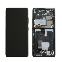 OLED Screen Digitizer Assembly with Frame for Samsung Galaxy S21 Ultra 5G G998 (Grade A)-Phantom Black