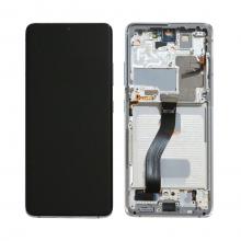 OLED Screen Digitizer Assembly with Frame for Samsung Galaxy S21 Ultra 5G G998 (Grade A)-Phantom Silver
