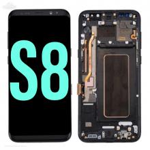 OLED Screen Digitizer Assembly with Frame for Samsung Galaxy S8 G950 (Grade A)-Midnight Black
