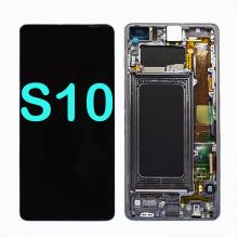 OLED Screen Digitizer Assembly with Frame for Samsung Galaxy S10 G973 (Refurbished)-Prism Black