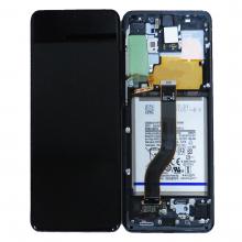 OLED Screen Digitizer Assembly with Frame for Samsung Galaxy S20 Plus 5G G986 (Service Pack-New with Battery)-Cosmic Black