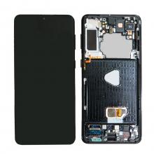 OLED Screen Digitizer Assembly with Frame for Samsung Galaxy S21 Plus 5G G996 (Refurbished)-Phantom Black
