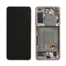 OLED Screen Digitizer Assembly with Frame for Samsung Galaxy S21 5G G991 (Refurbished)-Phantom Pink