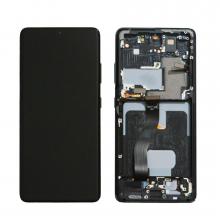 OLED Screen Digitizer Assembly with Frame for Samsung Galaxy S21 Ultra 5G G998 (Service Pack)-Phantom Black