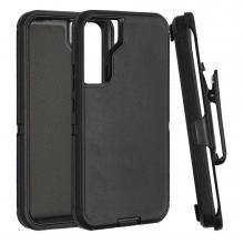Samsung S23 Plus Defender Case With Belt Clip - Black / Black