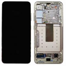 OLED Screen Digitizer Assembly with Frame for Samsung Galaxy S23 5G (Refurbished) - Cream