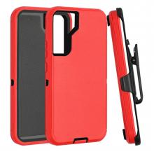 Samsung S23 Defender Case With Belt Clip - Red / Black