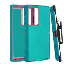 Samsung S23 Ultra Defender Case With Belt Clip - Teal / Pink (Ground Shipping Only)