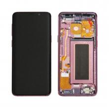 OLED Screen Digitizer Assembly with Frame for Samsung Galaxy S9 G960 (Refurbished)-Lilac Purple