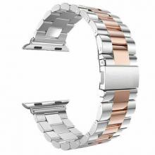 Stainless Steel Apple Watch Band 38 / 40 / 41mm - Silver / Rose Gold (Ground Shipping Only)